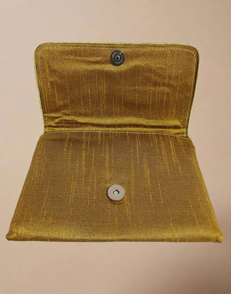 Embellished Mustard Clutch | Peepal Clothing