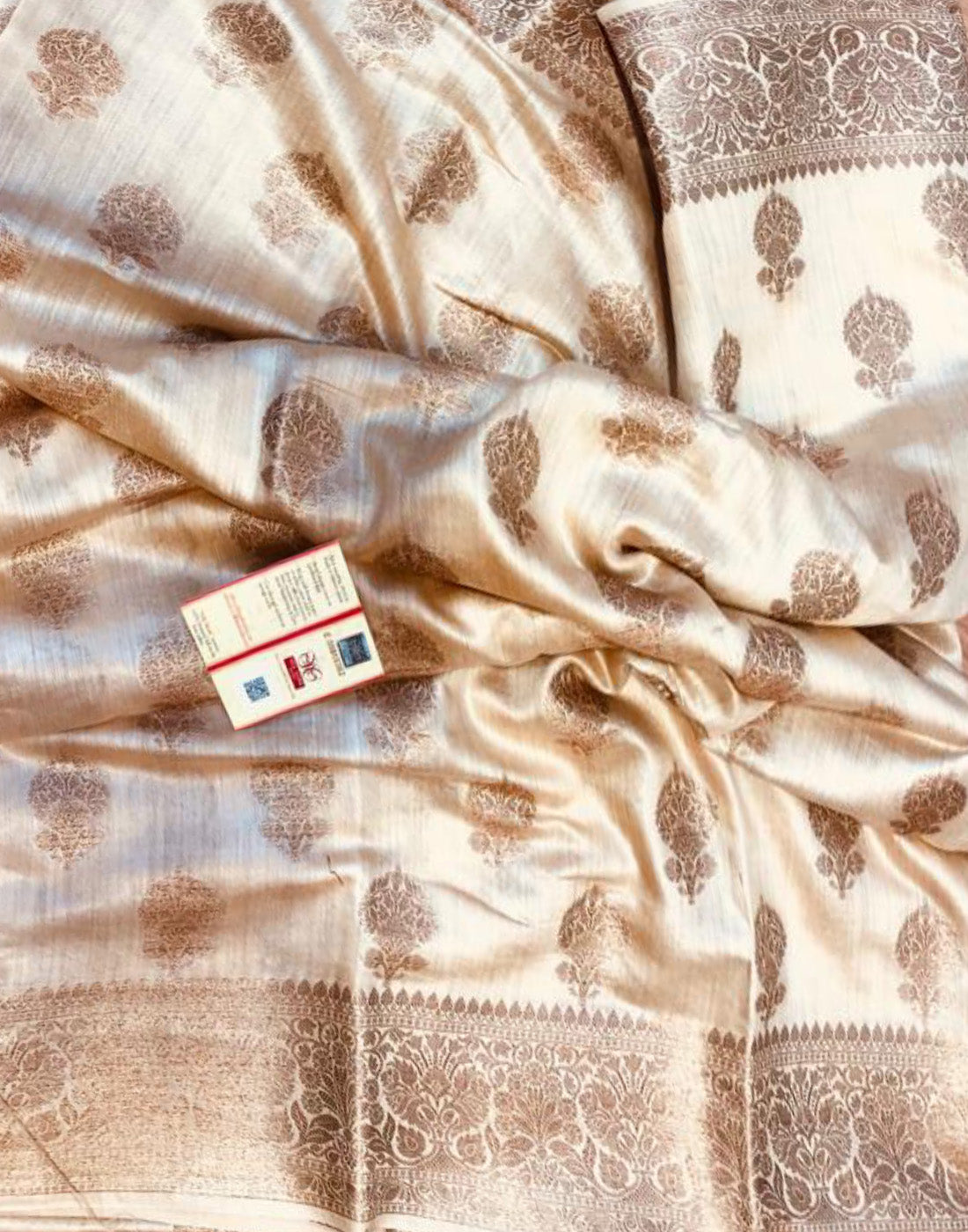 Embroidered Natural Munga Silk Saree | Peepal Clothing