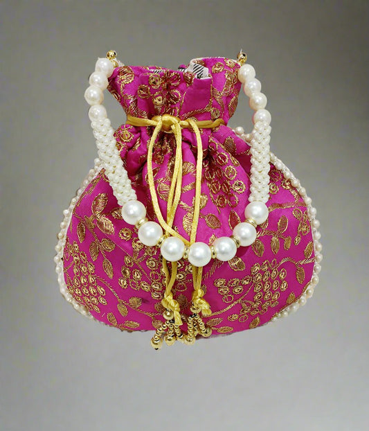 Embroidered Purple Potli | Peepal Clothing