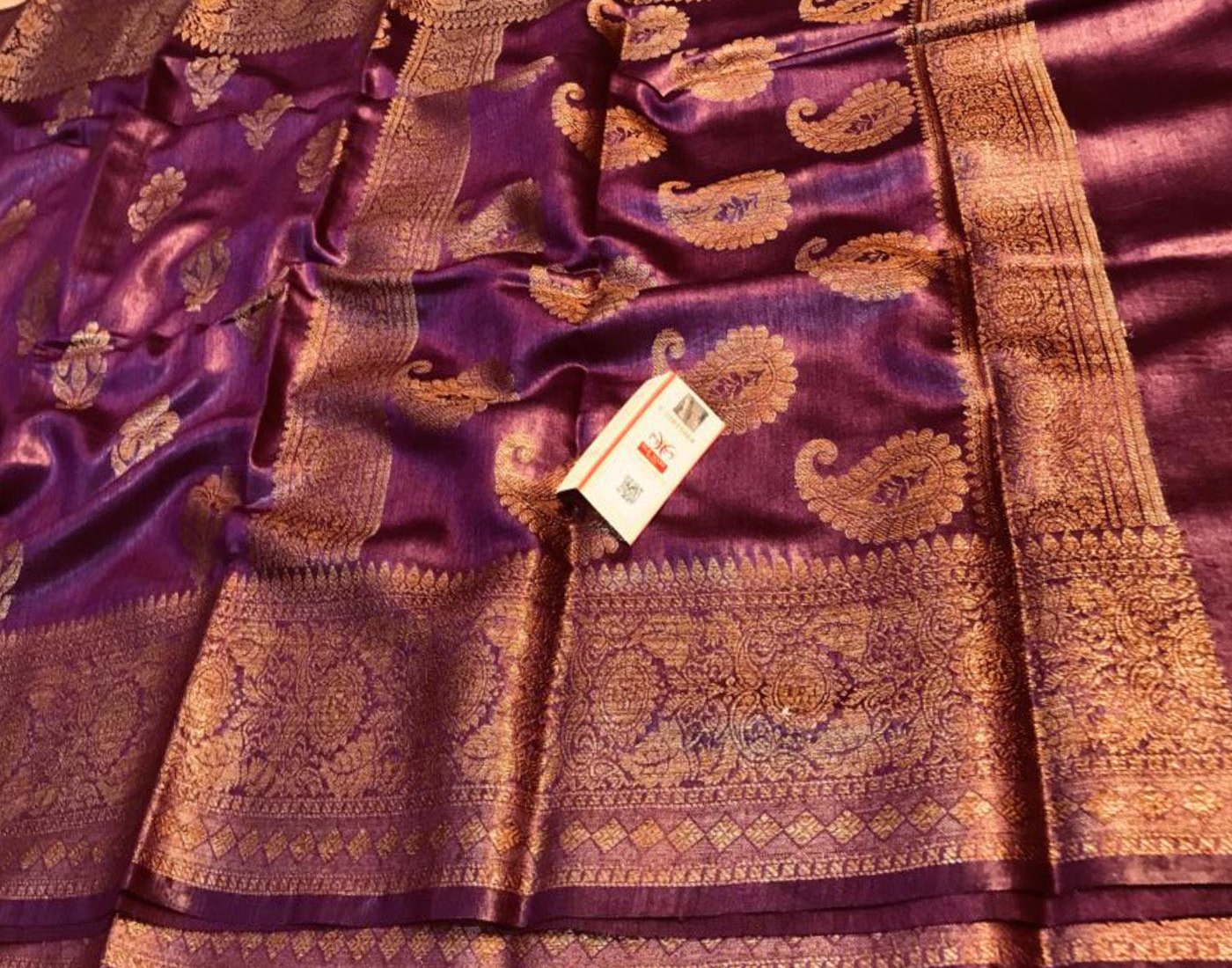 Embroidered Purple Pure Munga Silk Saree with Floral Motifs | Peepal Clothing