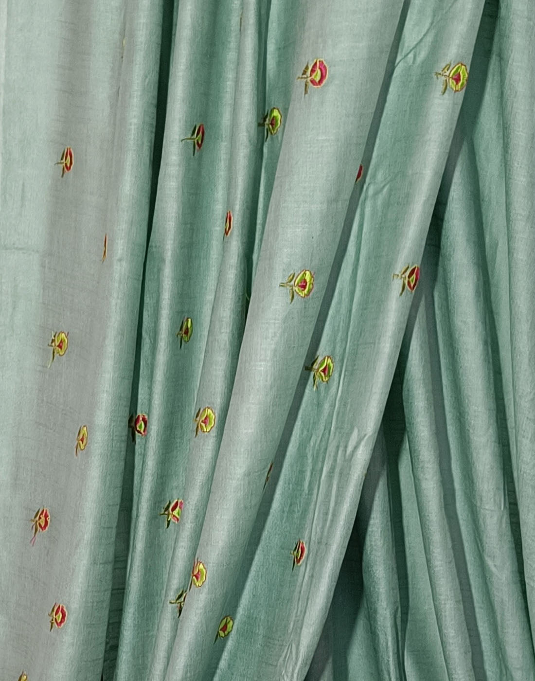 Embroidered Cotton Saree | Peepal Clothing