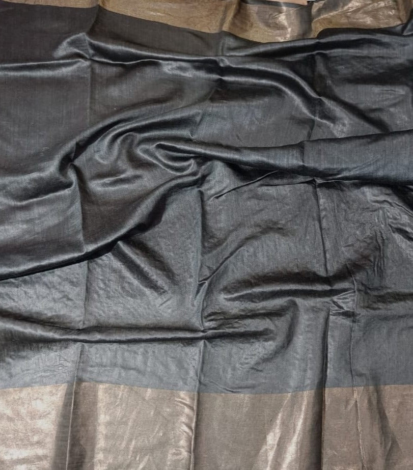 Buy Floral Embroidered Tussar Munga Silk Saree | PeepalClothing