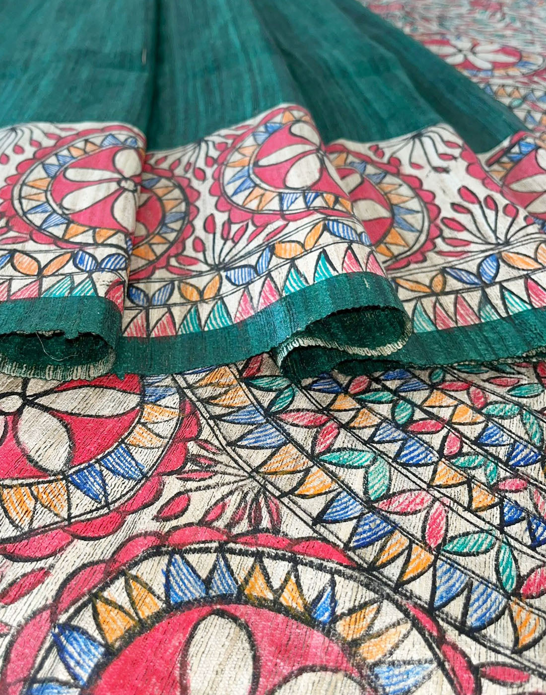 Hand Painted Silk Sari | Peepal Clothing