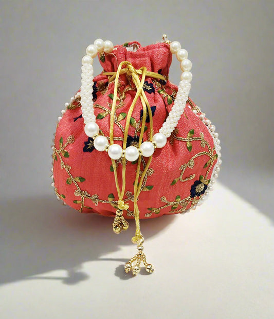Gajri Embroidered Potli | Peepal Clothing