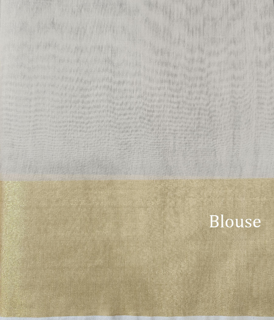 Golden Zari Border Silk Saree | Peepal Clothing