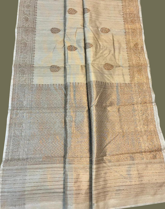 Iris Pure Tussar Banarasi Silk Saree | Peepal Clothing