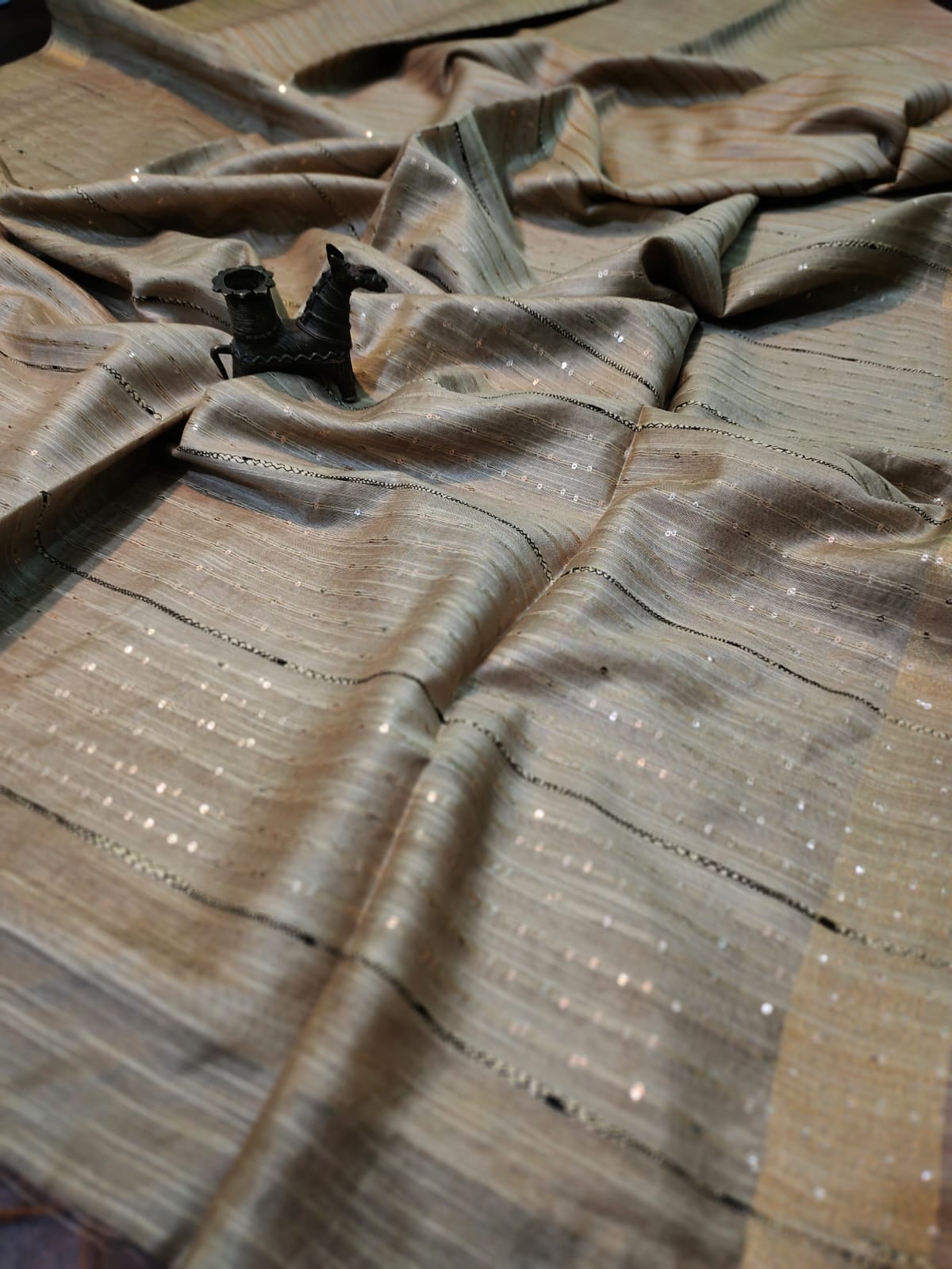 Light Grey Kota Viscose Saree | Peepal Clothing