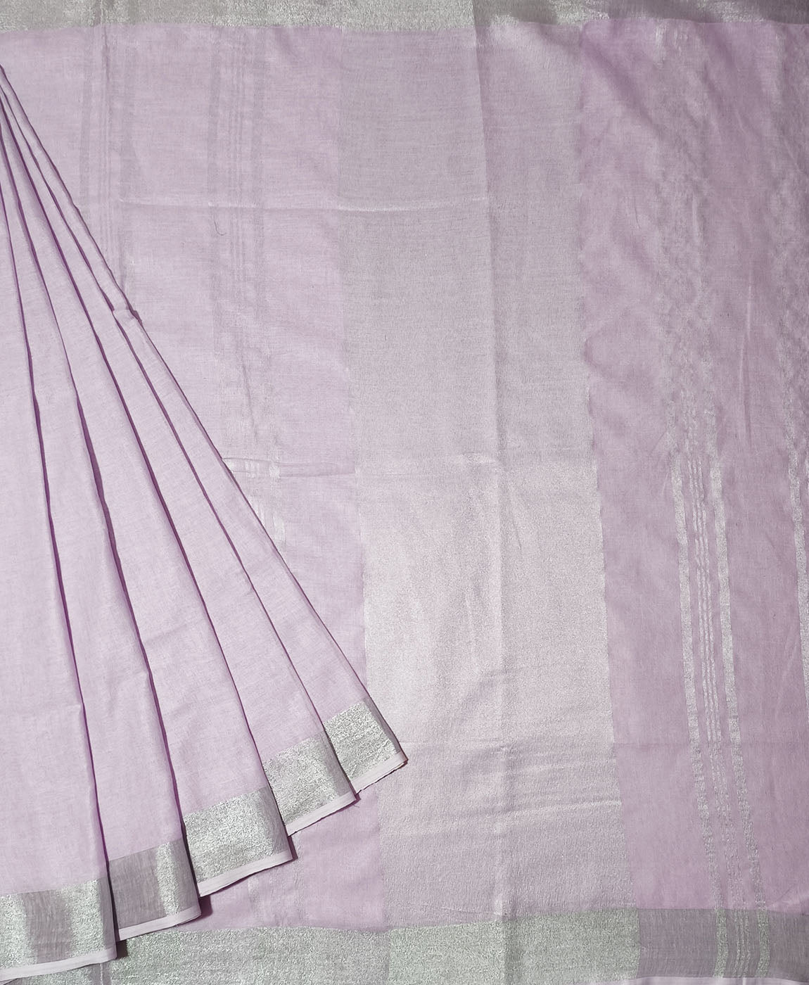 Light lavender Pure Linen Saree | Peepal Clothing