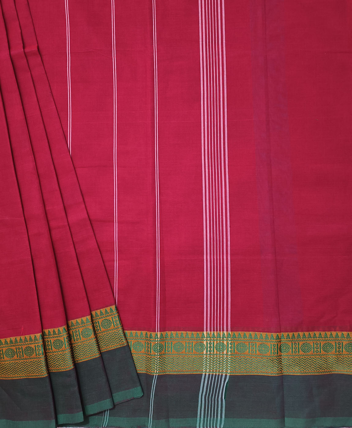 Maroon Chettinad Cotton Saree | Peepal Clothing