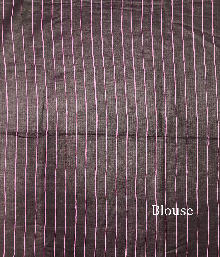 Magenta Korean Tussar Ghicha Silk Saree | Peepal Clothing