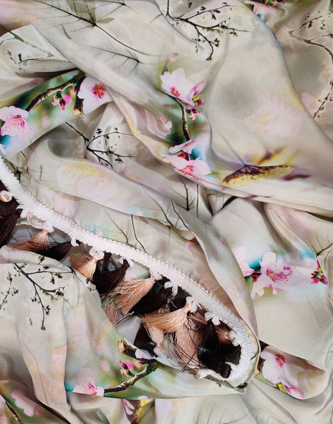 Multi-color Floral Printed Crepe Saree | Peepal Clothing