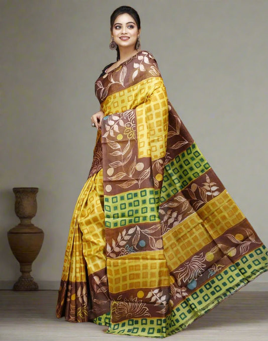 Multi Colour Kalamkari Silk Saree| Peepal Clothing