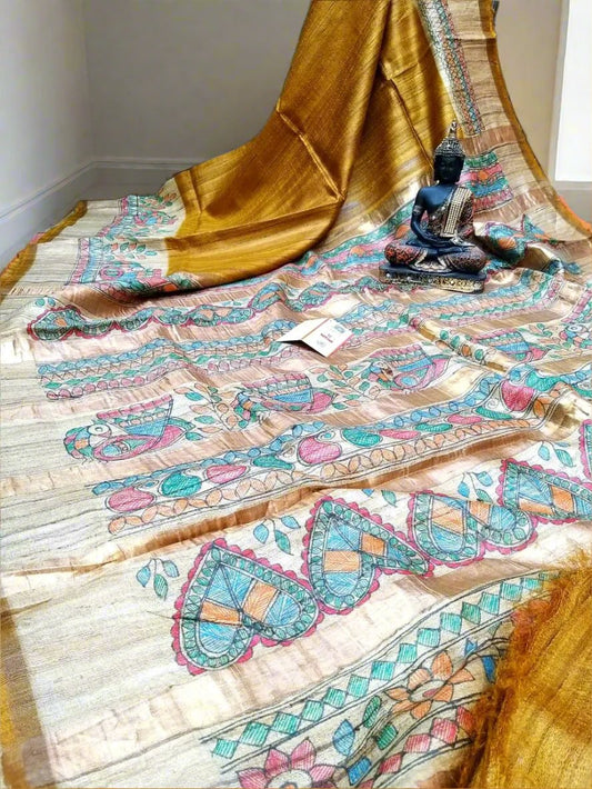 Painted Saree www.peepalclothing.com