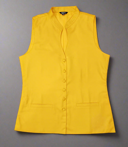 Mustard Women's Waistcoat | Peepal Clothing