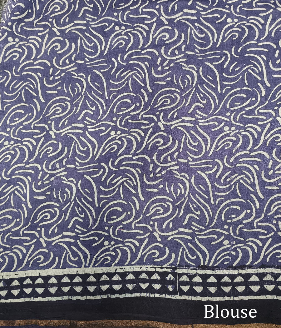 Navi Blue Chanderi Saree | Peepal Clothing