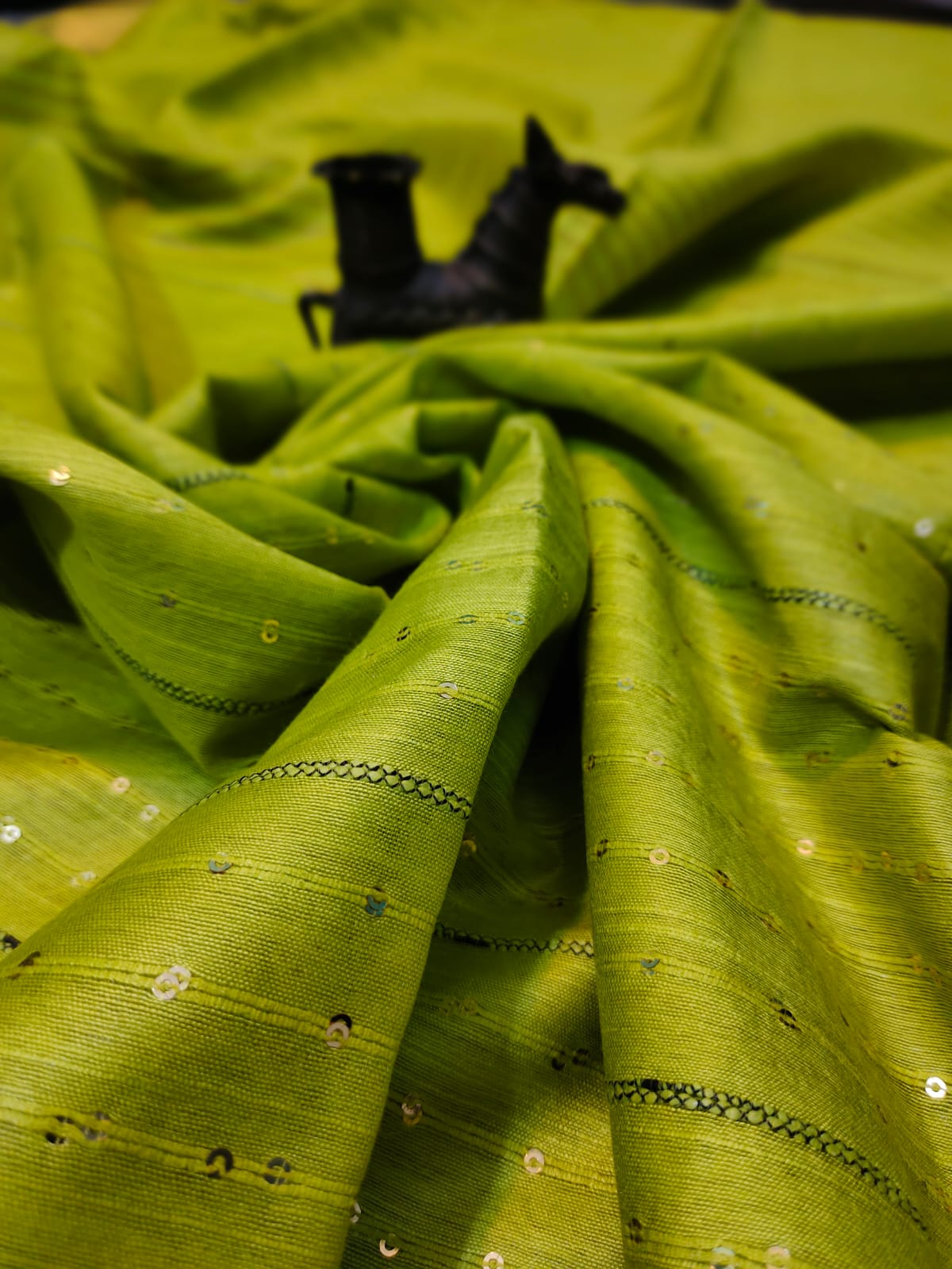 Parrot Green Kota Viscose Saree | Peepal Clothing