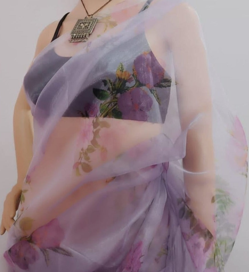 Buy Organza Silk Saree Online: www.peepalclothing.com