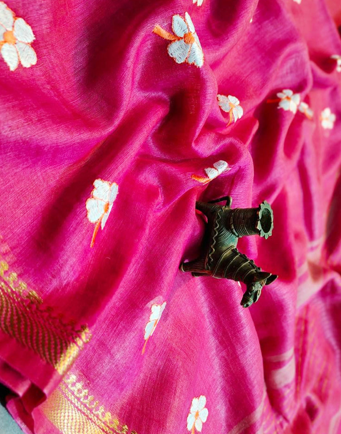 Pure Silk Linen Saree | Peepal Clothing