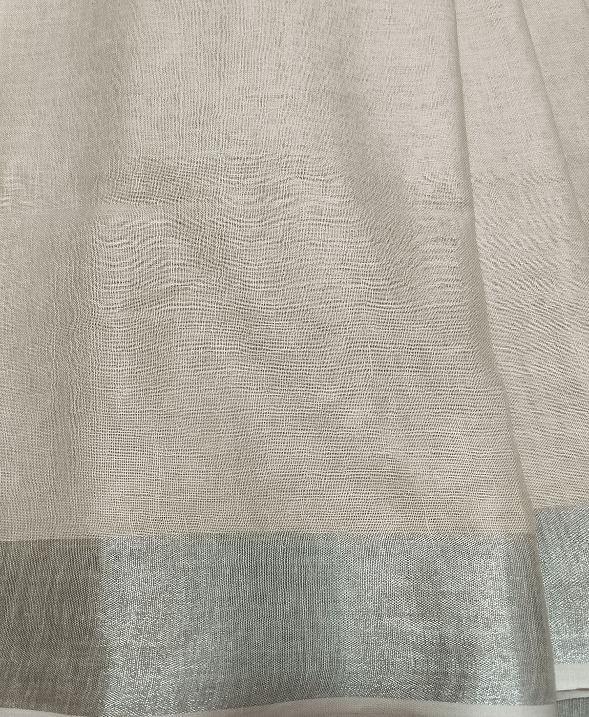 Beige Linen Saree | Peepal Clothing