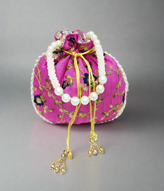 Purple Embroidered Potli | Peepal Clothing