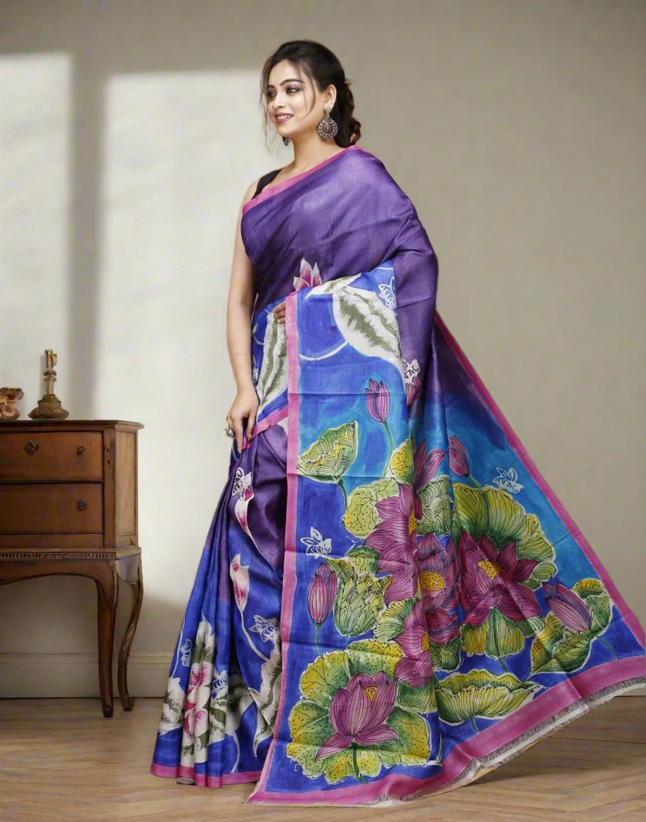 Black Kalamkari Saree| Peepal Clothing