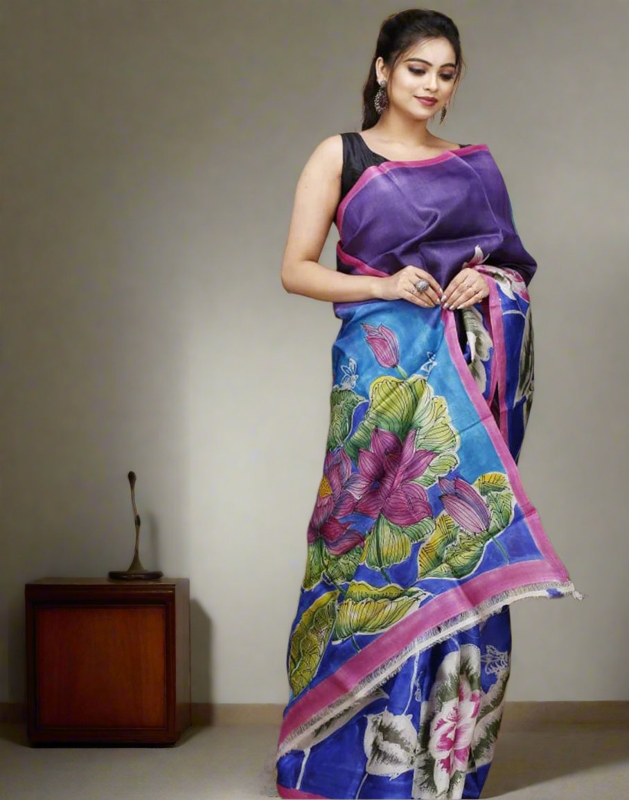 Kalamkari Silk Saree| Peepal Clothing