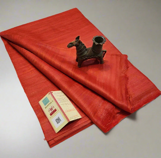 Buy Pure Tusaar Ghicha Silk Saree online- Peepal Clothing. Click now to checkout the collections of handloom silk sarees and on-going discounts.