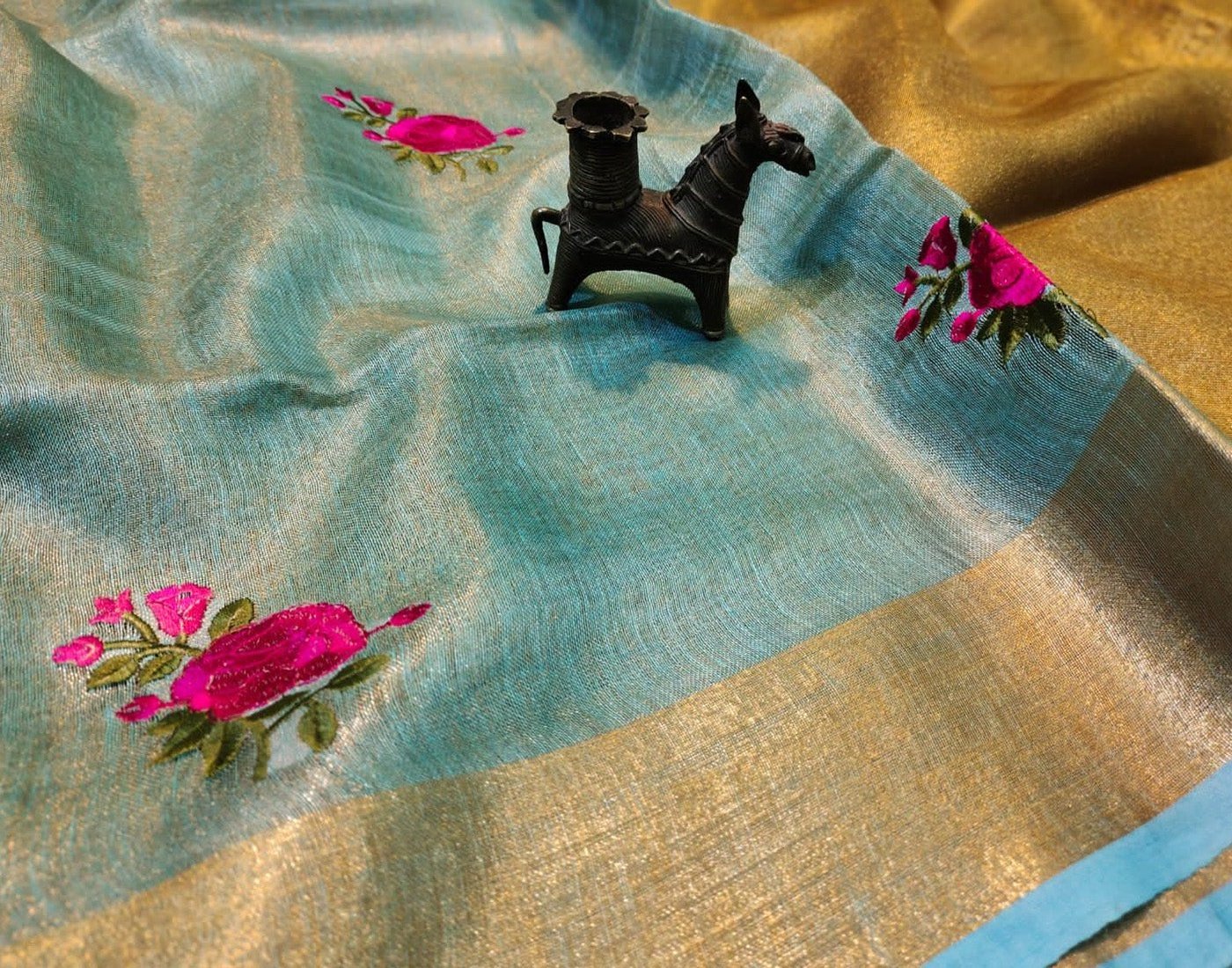 Tissue linen sari | Peepal Clothing