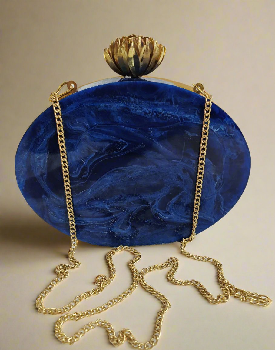 Sapphire Blue Clutch | Peepal Clothing