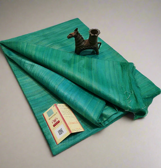Buy Pure Tusaar Ghicha Silk Saree online- Peepal Clothing. Click now to checkout the collections of handloom silk sarees and on-going discounts.