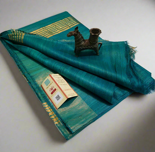 Buy Pure Tusaar Ghicha Silk Saree online- Peepal Clothing. Click now to checkout the collections of handloom silk sarees and on-going discounts.