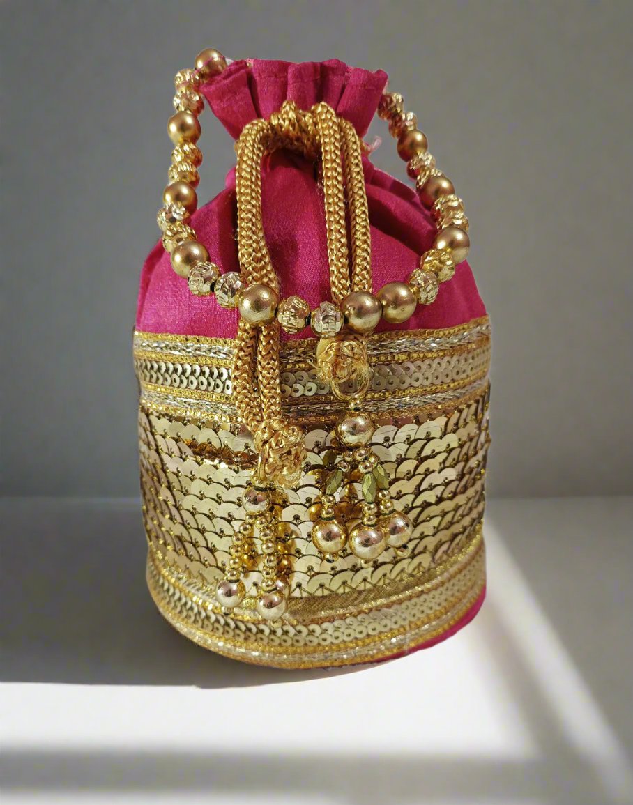 Sequin Embellished Pink Potli | Peepal Clothing