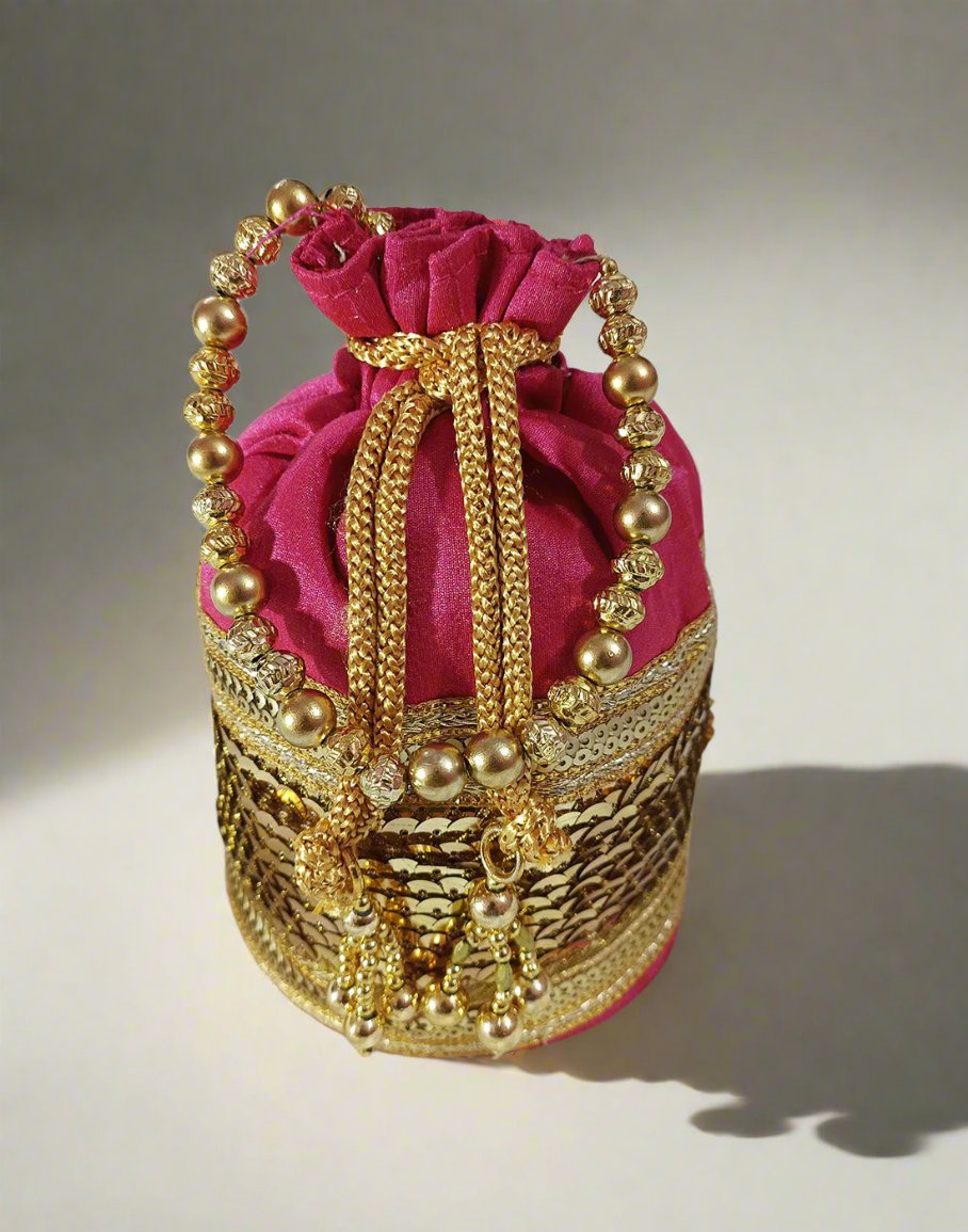 Sequin Embellished Pink Potli | Peepal Clothing