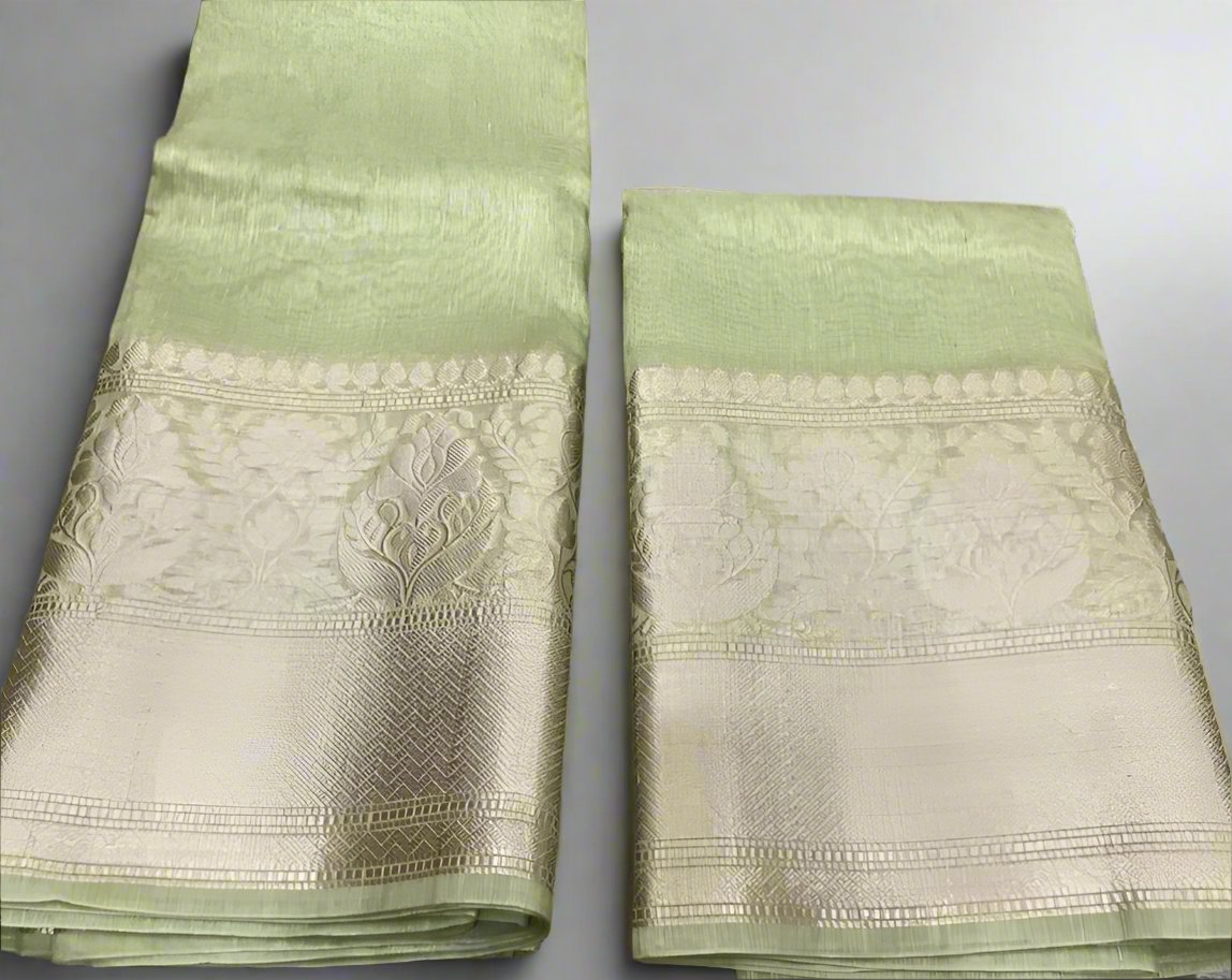 Banarasi Silk Linen Saree www.peepalclothing.com