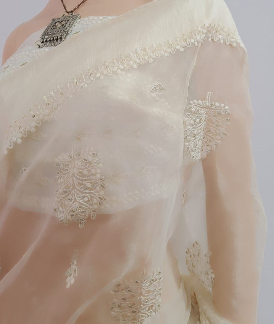Organza Silk Saree Online : www.peepalclothing.com