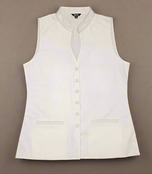 White Women's Waistcoat | Peepal Clothing