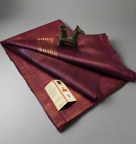 Buy Pure Tusaar Ghicha Silk Saree online- Peepal Clothing. Click now to checkout the collections of handloom silk sarees and on-going discounts.