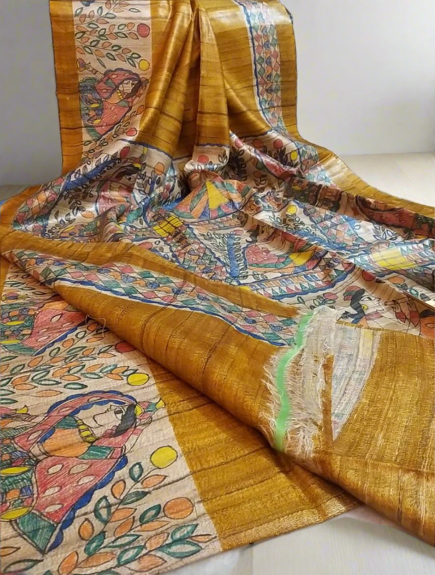 Painted Saree www.peepalclothing.com