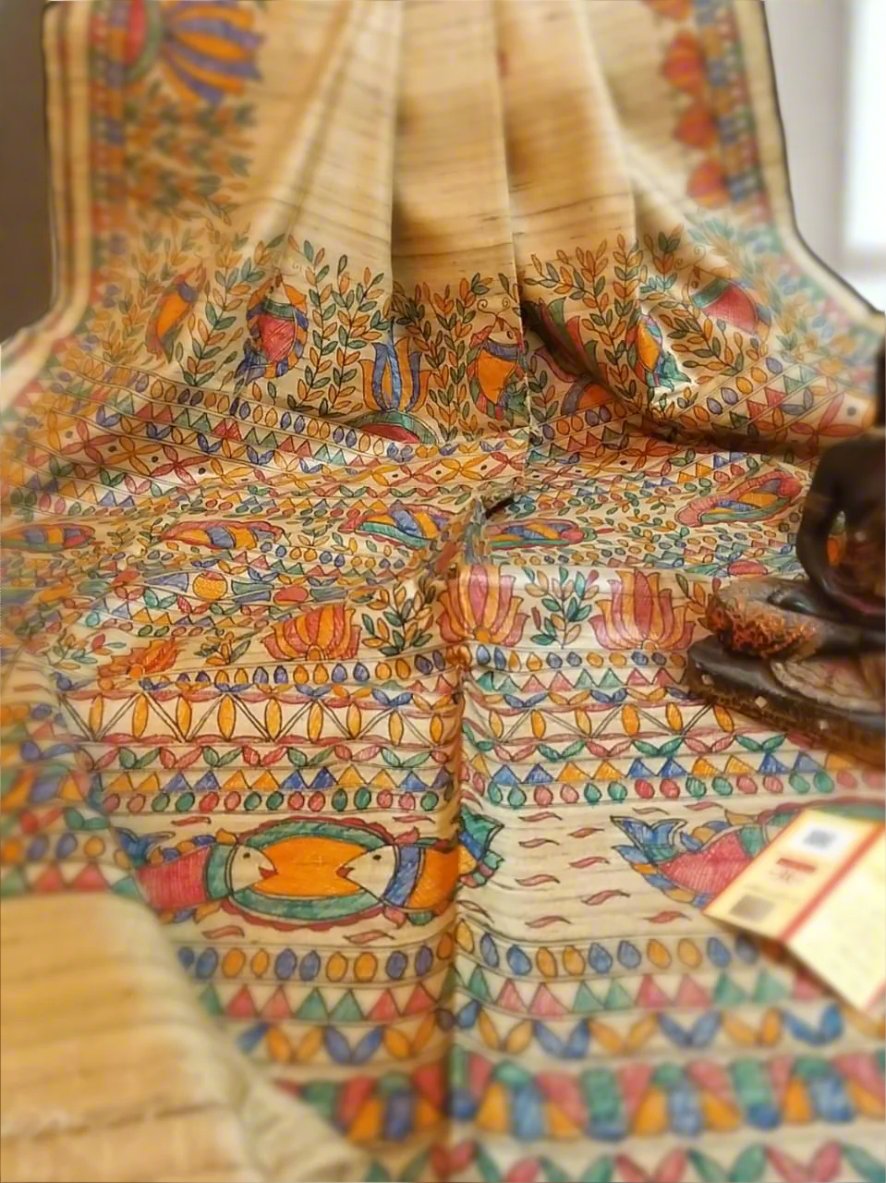Painted Saree www.peepalclothing.com
