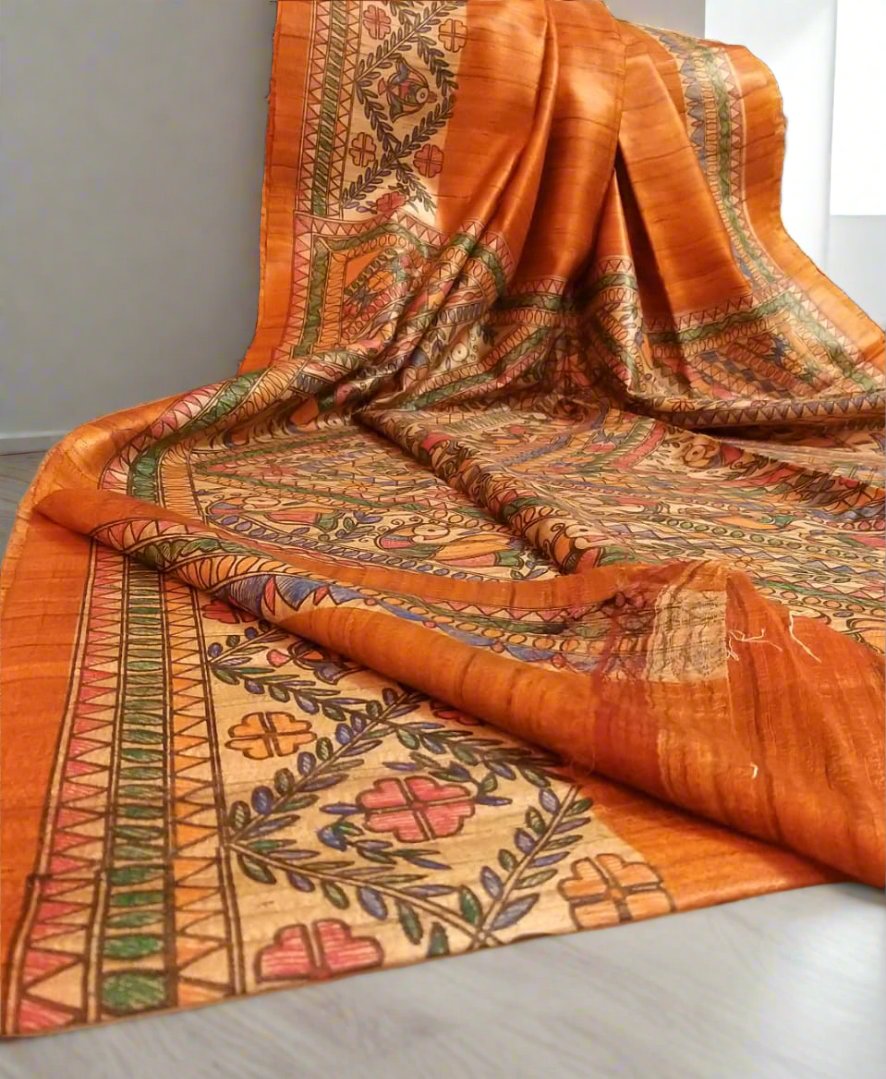 Painted Saree www.peepalclothing.com