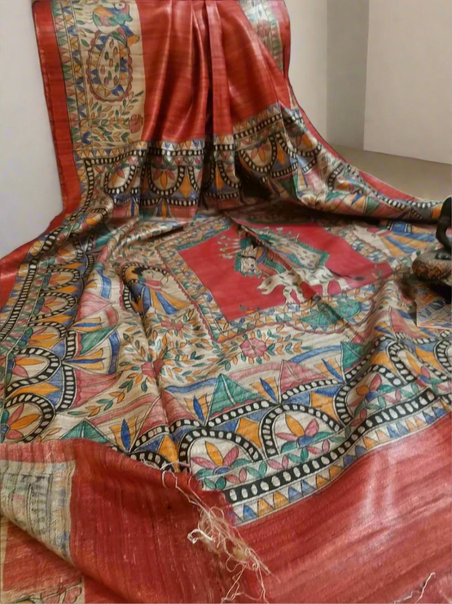 Painted Saree www.peepalclothing.com
