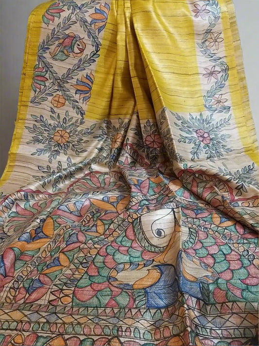 Painted Saree www.peepalclothing.com