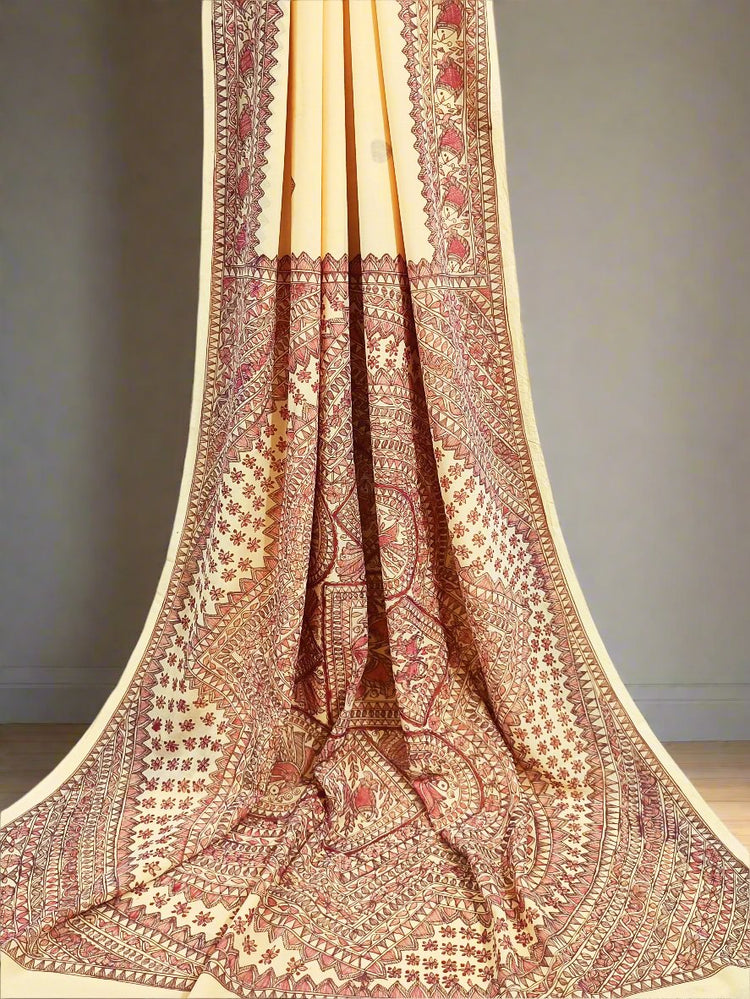 Madhubani Printed Silk Saree