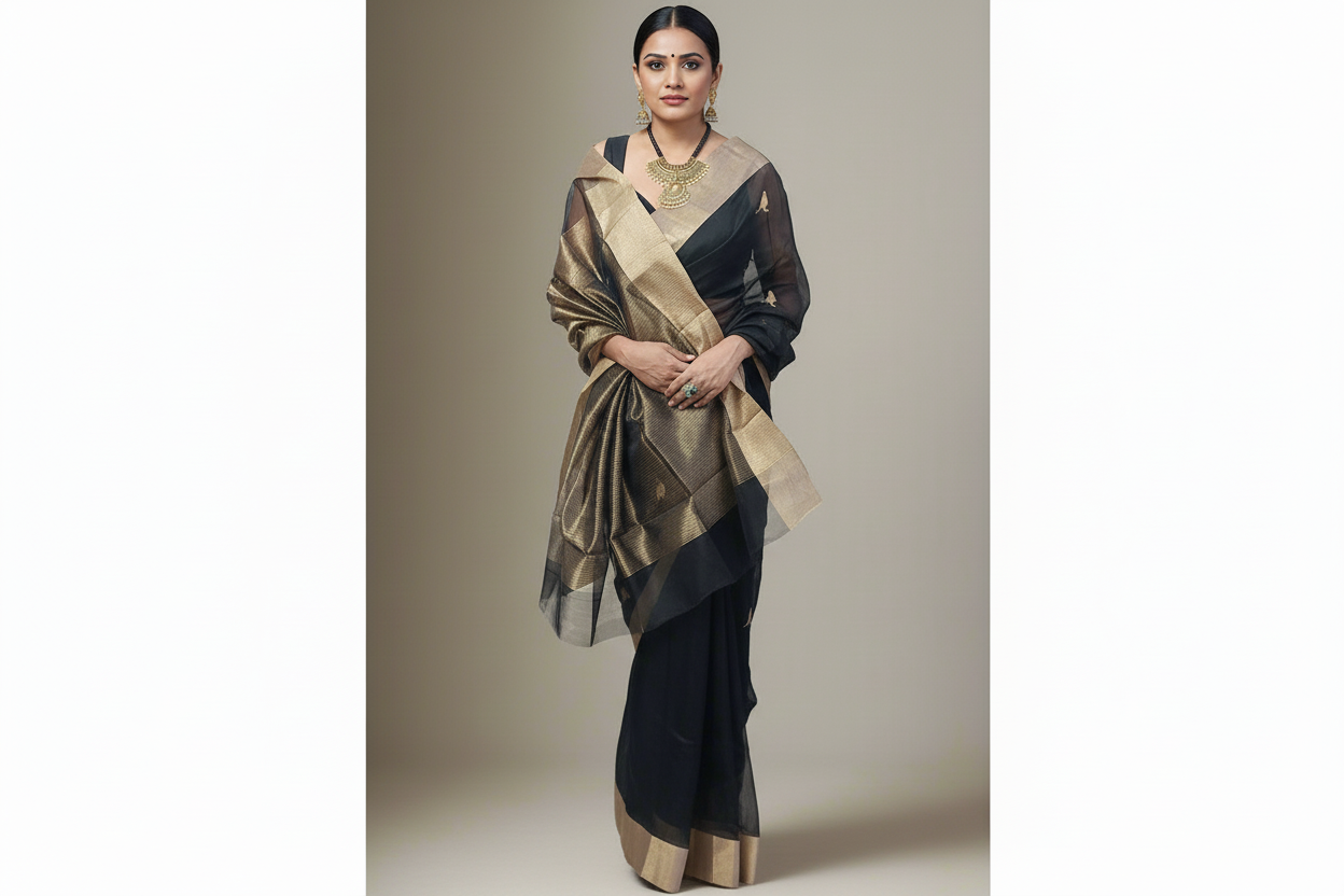Bird Motif Chanderi Saree