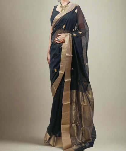 Black Buta Chanderi Saree