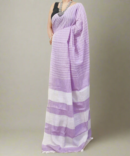 Light Purple Cotton Slub Saree