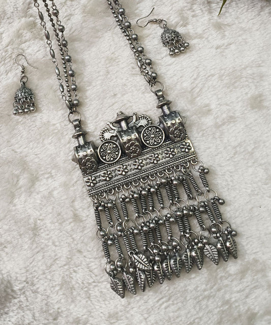 Arka Oxidized Necklace Set |Peepal Clothing
