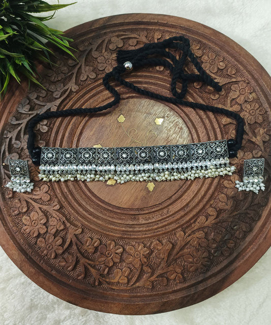 Arsa Oxidized Necklace Set |Peepal Clothing