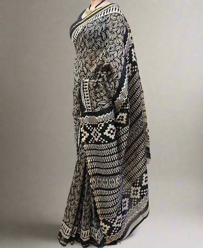 Black Chanderi Saree