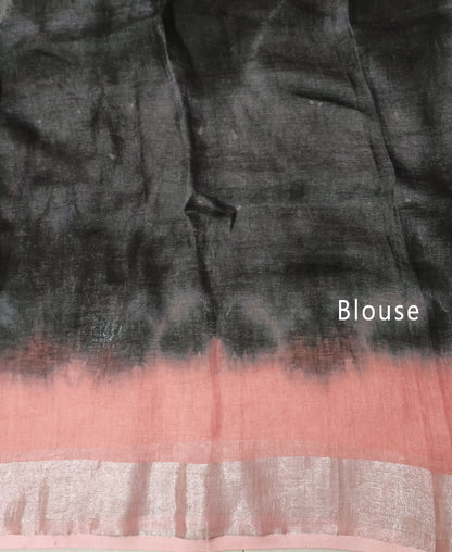 Black Tie & Dye Pure Linen Saree